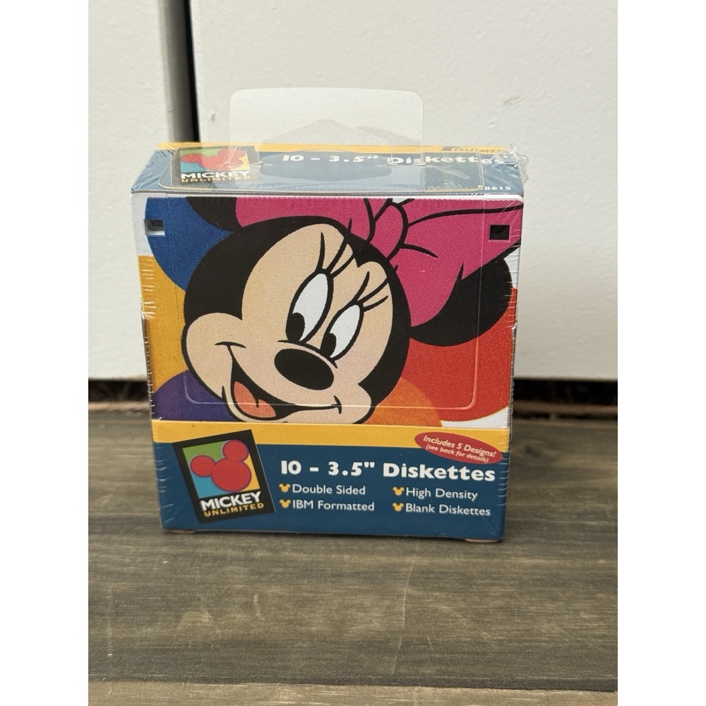 DISNEY 10-PACK 3.5" FLOPPY DISKETTES MICKEY, MINNIE, Donald Duck‎ Cover SEALED